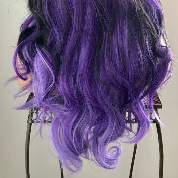 Very Pretty Effortless Style 24” Black & Purple Premium Fiber Wig - Picture 10 of 10